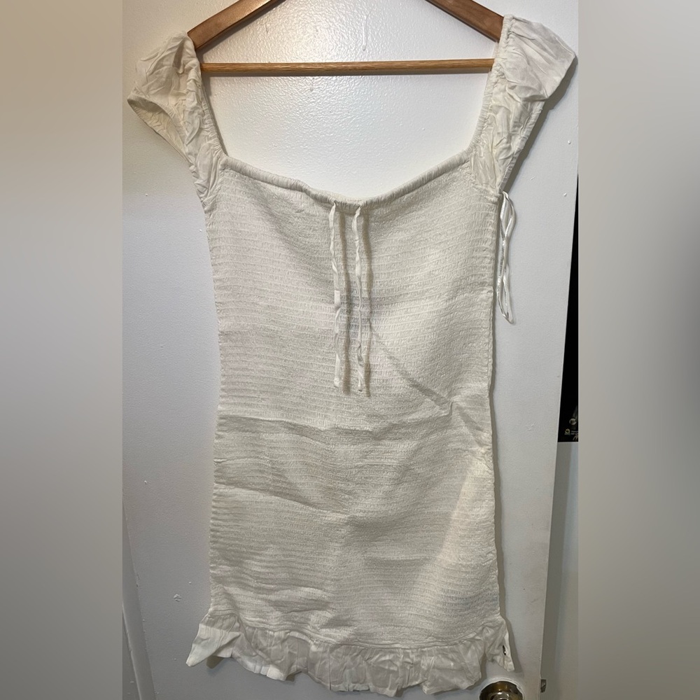 Roxy White Textured Dress with Straps size XL